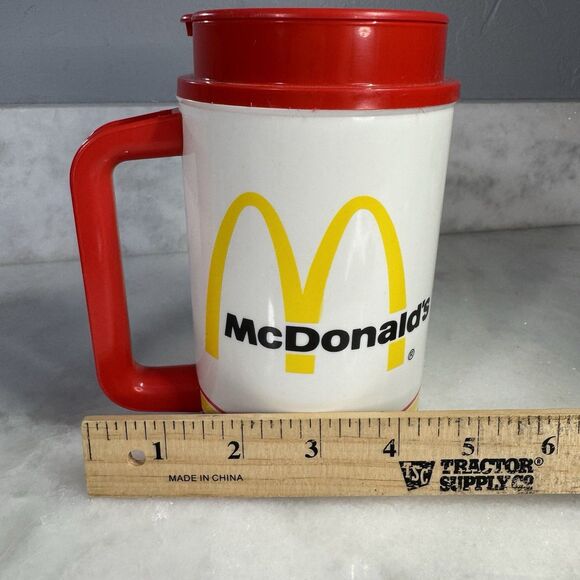 Vintage McDonalds Coca-Cola White 22 oz Travel Mugs w/Lid Whirley Set of 3 - Picture 13 of 13